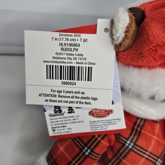 New Set 2 Dan Dee Clarice and Rudolph Red Nosed Reindeer Light Up Musical Plush - Picture 5 of 15